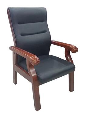实木会议室椅简约现代3000议洽谈椅扶手椅实木办会公休闲棋牌椅培