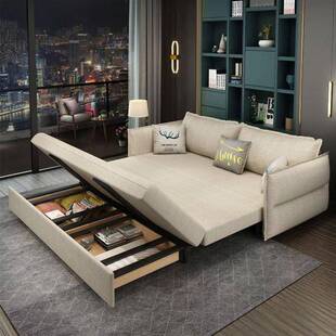 北欧沙发床两用可折叠小户型双人伸缩坐卧一体网红带收纳的沙发床