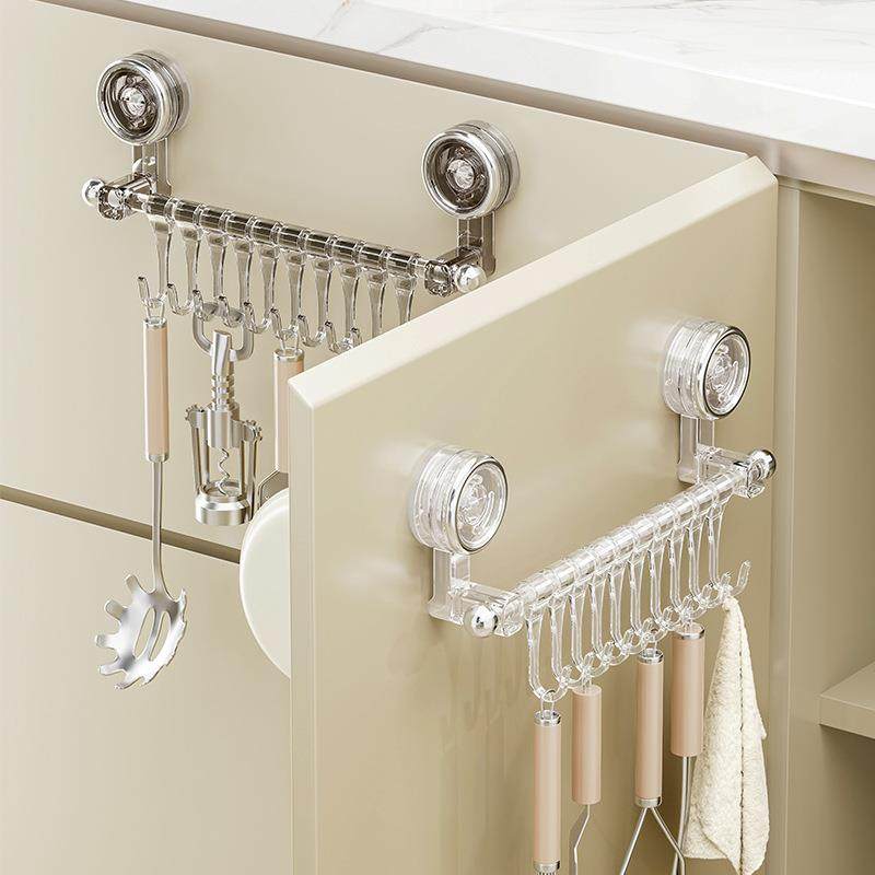 吸盘厨房挂钩一排壁挂免打孔滑轨排钩橱柜门内侧勺子铲子置物架,纺织面料/辅料/配套,纺织机械配件,淘宝优惠券,粉丝福利购,淘宝优惠卷