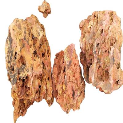 红色松皮石盆景石水族造景石园林盆景龙骨石上水盆景石松皮石