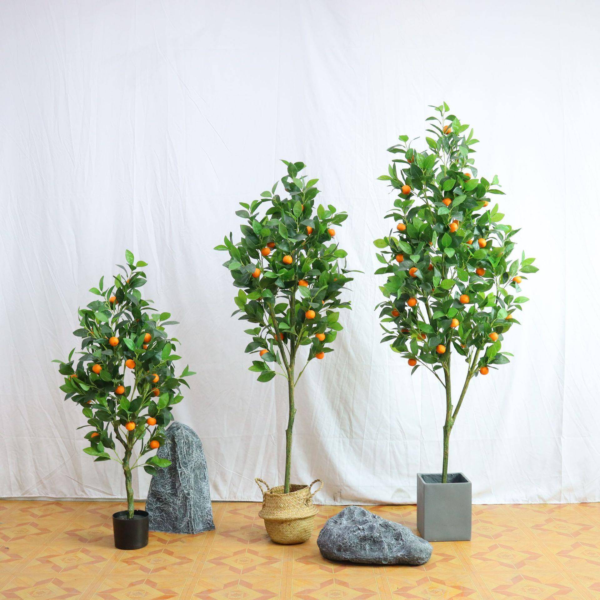 仿真植物橘子盆栽家居美陈落地招财水果树桔子树盆景现货工厂直发