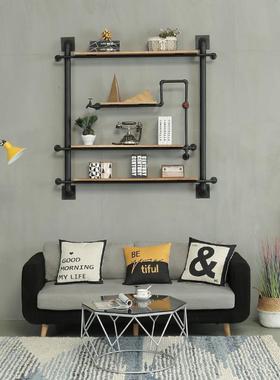 工业lft美式风黑色侧水管置多层收纳架书房客厅创意o挂yy-007金属