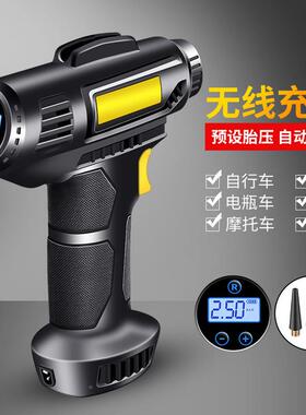 无充气车载电打气泵汽车用小充型便FVO泵携式锂电池轮胎电线动打