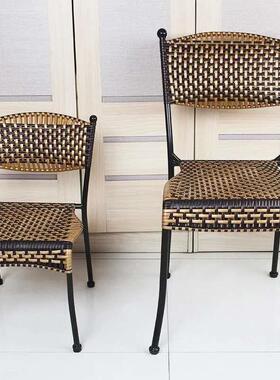 藤73255椅单人椅子藤编家用小椅外室阳台户外闲小腾藤椅靠背椅休