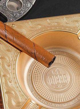 季大风IFENG雪茄烟灰缸四槽大号巴烟灰J缸古雪茄烟缸合822金气办