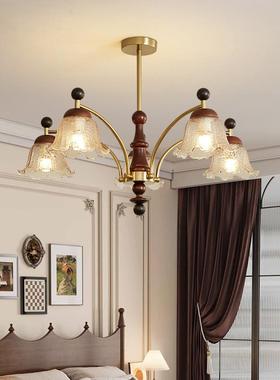 中风柿子吊灯法式复古古南风客厅灯美式主59711卧c室实木餐厅灯as