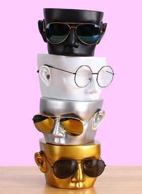 创意模眼眼镜架搁眼头镜店柜台陈列道具展示架桌面摆YFQ件镜收纳