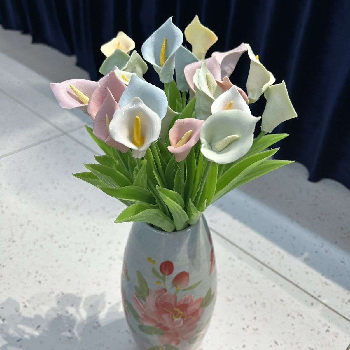 ins仿真花马蹄莲客厅家居装饰餐桌插花花艺假花摆件陶瓷花