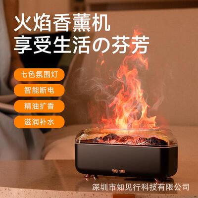 27222香薰机喷家用香焰薰机火焰山七彩焰自动香机加湿器仿真火火J
