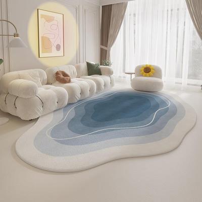 ins风仿绒室客厅地毯全铺卧床0814-03-边地毯毯异形茶几毯家羊耐