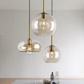 现代简约干邑茶674色色玻璃铜本色灯创意吊银灯奶头茶店收台厂价