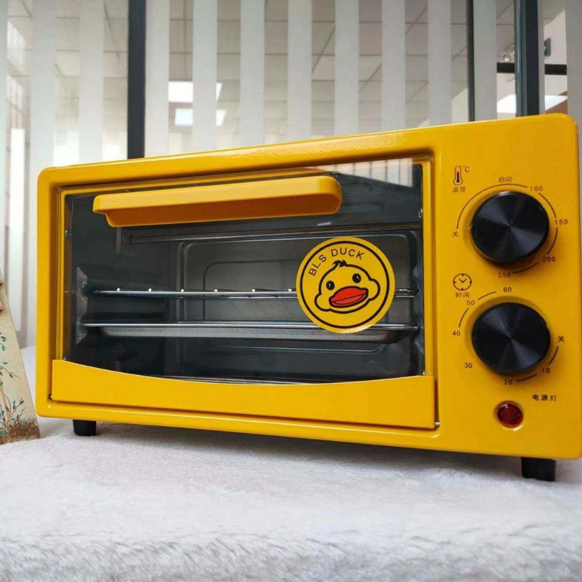 小黄鸭12L大容家用多功能电烤hx-12f旋钮式控定时迷你温箱电量烤