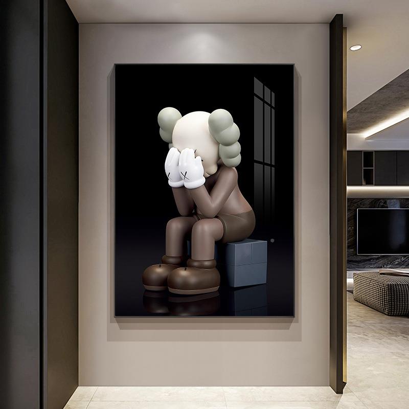 动漫挂画玄关术艺暴力熊装饰画厅室壁画卧直播客间轻TM646781奢轻