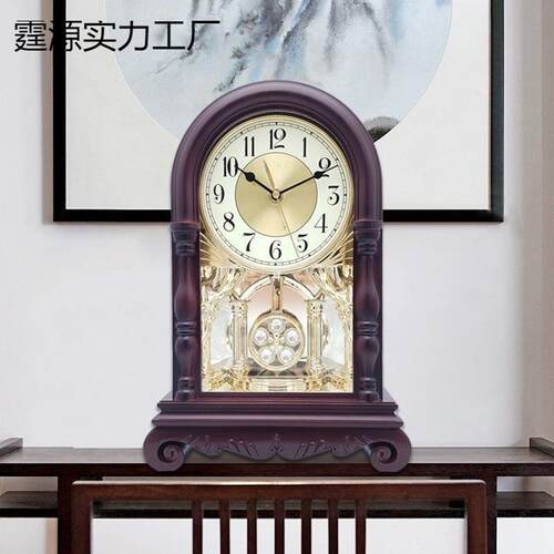 挂钟钟老式座钟霆源#777客厅欧式复台新中古式整报时桌面摇点摆钟