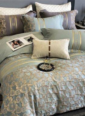 南通轻OCZ奢100支长密绒棉高精被浮雕四件全棉纯棉床单套套高端床