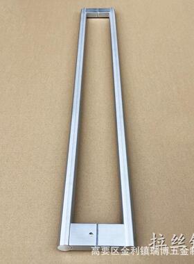 加框厚不锈钢HLY圆管大黑色玻门扶手酒店木门把手璃有门移门简约