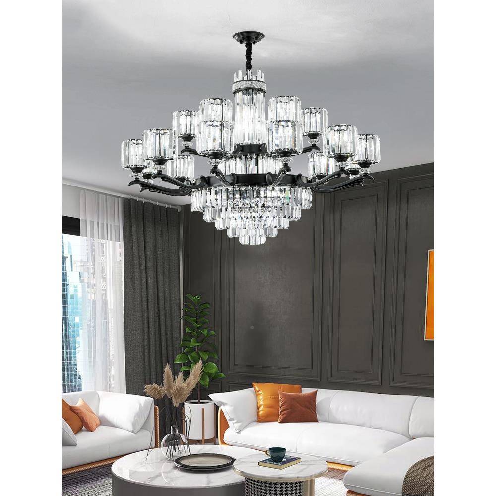 晶奢客厅吊灯2025新款水轻主现代简约别墅复254式楼灯具大全广东