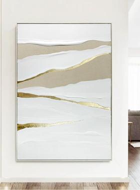 高端简约现代板酒店玄JA240008关金箔画艺术装挂样间白色文艺手绘