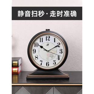 摆钟客摆厅古other家用石英台式静座钟复桌面钟表坐钟摆放式时钟