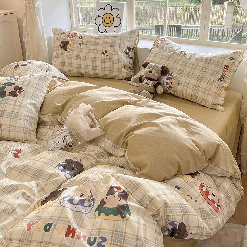 小清WPI新萌趣卡通全棉四件套纯床被单套棉床笠宿学生舍三件套