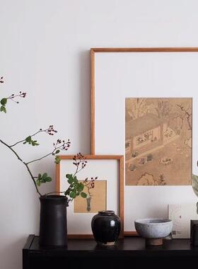 0实WmYV柚木裱画框装裱木国画相框木F75T6879框照印片打加框挂墙