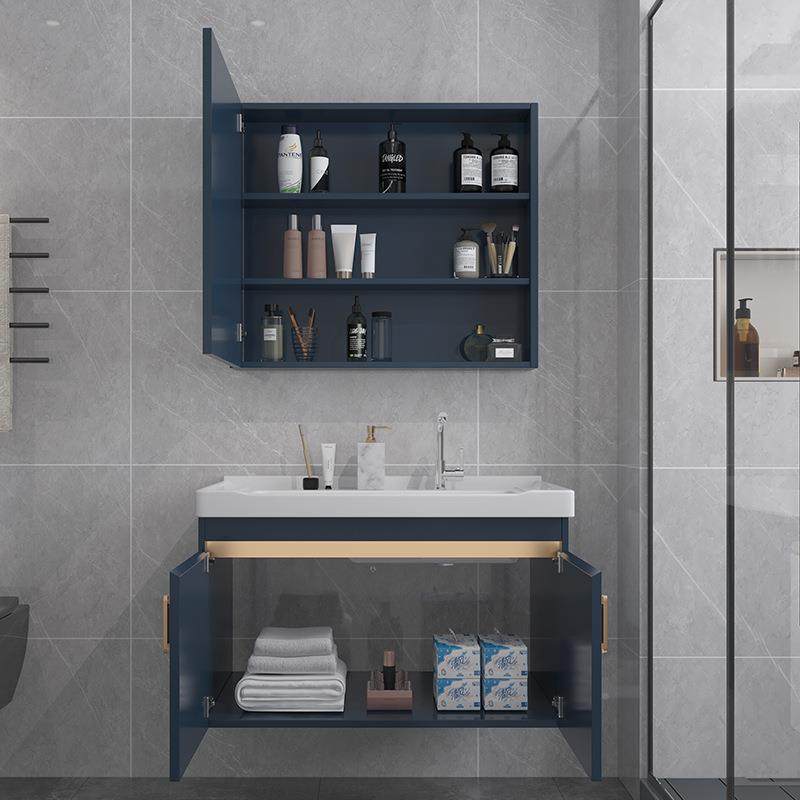 轻奢浴室组合陶瓷洗衣盆卫生间阳台衣盆槽挂洗壁柜带洗衣池835搓