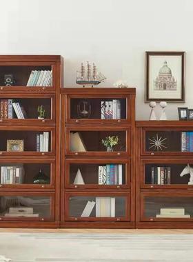 美实木书防尘落柜地客厅收纳架飘窗陈列合OOF储式物展组示小户型