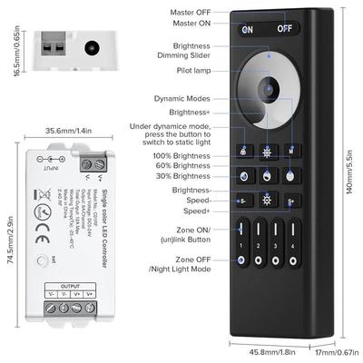 直销C01RF器控制RWM-C01RFF配2.4GLHz射频4区黑白单色摇控套ED控