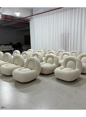 淇宇奶具油卧风布VLJ艺发椅客厅室沙阳台服装店设计师家泰迪绒座