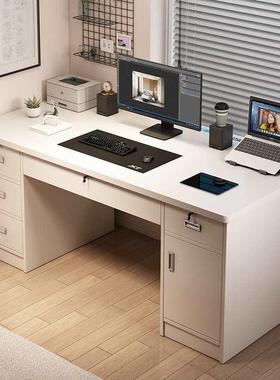 脑桌台式卧F777J95T室家用书桌抽屉写电字桌简易奢桌轻子简带约现