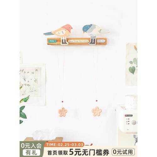 斯依美式复古玄关阳台床衣桌柜装饰鸟挂头件室内柱子门书墙GJ2309
