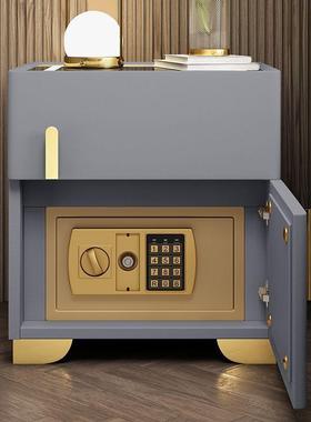 智能头柜保隐险箱多功能实木密险码锁形保柜一体卧室JBR小型床床