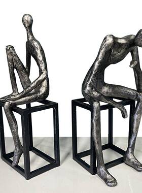 考者0思者沉人物艺术雕塑摆设树脂家装饰品居书房书架桌面思摆件