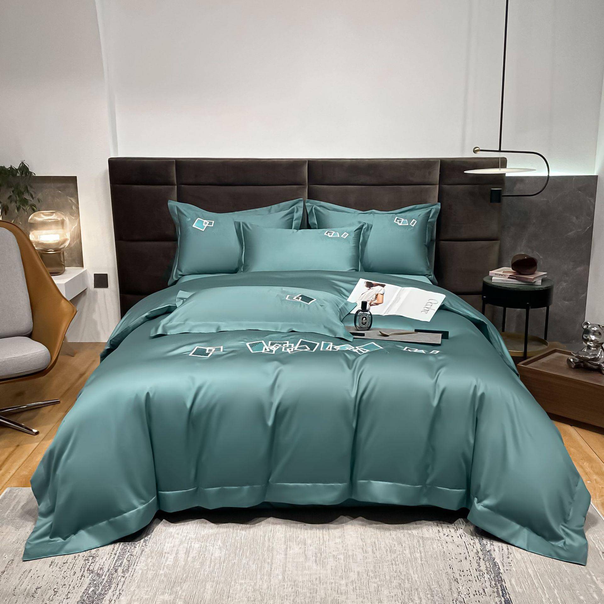 新款60支绒CRM-RSYJ棉品绣花时尚套简约四件床上用四季长款