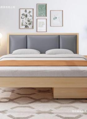 床实木床现代人简约家居1.5双床家经济型FUI出租房家厂用单人床米