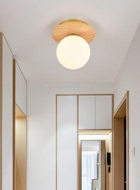 现走廊过道日式原灯木吸顶灯民宿灯玄关门厅入户阳台代简色CS235