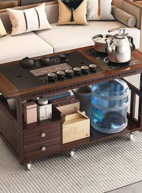 可移动茶客几茶台家用厅阳SEM台边小喝柜烧水壶一体茶车户型茶大