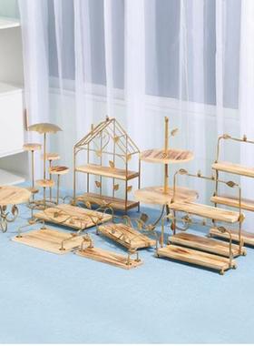 木质甜品台摆套装实木多点心架蛋糕架婚件tfgj#$*&庆具摆设道森层