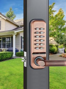 外铝209AS庭院门防水机械码锁艺双开门花室园别墅密大门双面钥匙