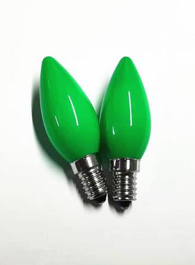 LED财灯神泡红色蜡灯泡神台色灯E12泡长明蜡烛灯小夜灯E1烛4彩灯