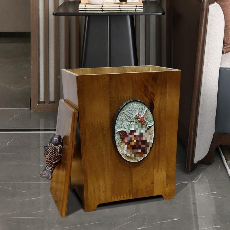 垃桶家用厅创意中实式FS75FS72木大号带盖办公卧客室厨房餐厅圾纸