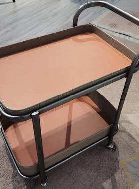 L7轻奢马鞍皮AL102378移动沙发边几小茶推车几家用客角几床头柜厅