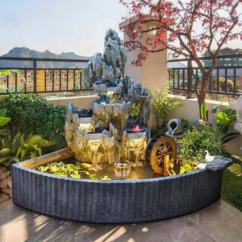 庭院景观民假山流大水喷泉宿型院子造TLG景鱼池招财户摆件阳台外,家居饰品,流水摆件,淘宝优惠券,粉丝福利购,淘宝优惠卷