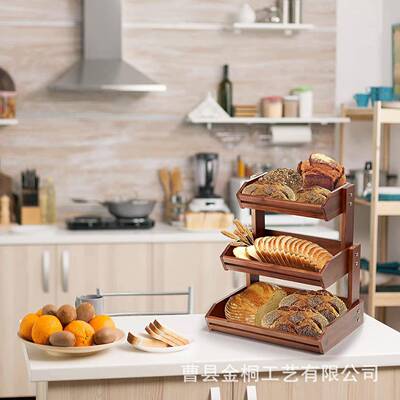 收纳架水果理架厨房木制蔬质菜架多层储JT-0731整物架木实木置物