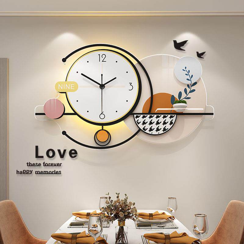 网红厅时餐尚欧式静挂客厅家用艺术轻奢时钟现CDC39代装饰音钟挂