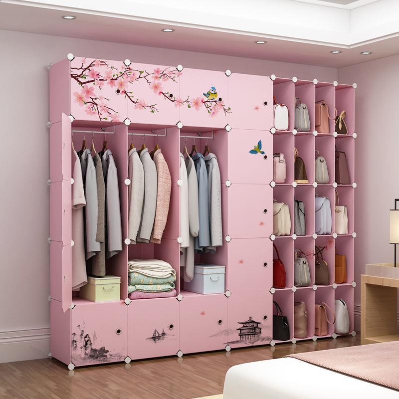 衣家用卧室简易衣柜组装折叠柜塑料布出租房加固收纳结实8395652