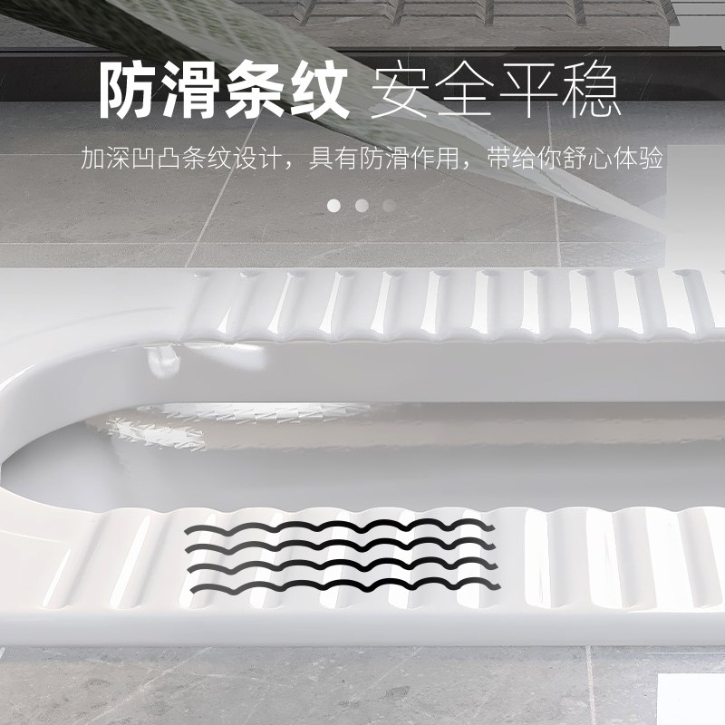 家用陶瓷蹲便器蹲坑式冲水箱整套装大便器卫O生间防臭便盆便池蹲