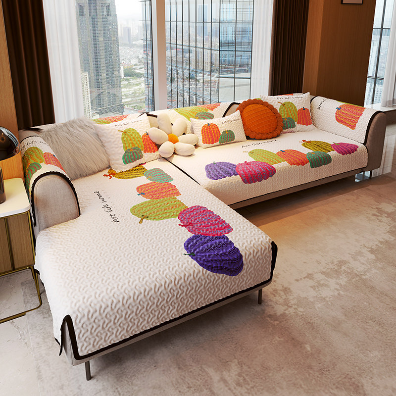 敏顺贵妃椅沙发套罩2024新款沙发垫多巴胺高级南瓜沙发防尘罩全包
