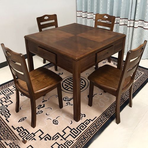 现代中式麻将桌全自动家用小户型实木麻将机餐桌两用电动机麻一体