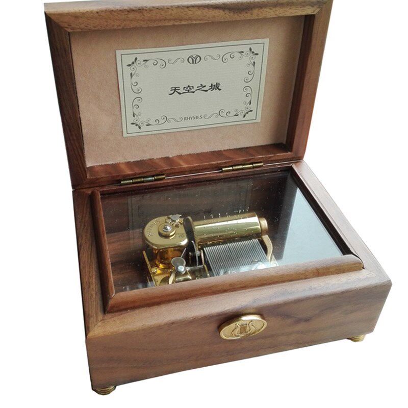 30音上发条手动雷曼士木质音乐盒定制歌曲照片曲目金属机械八音盒